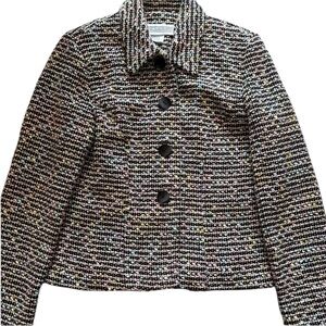 Jessica Howard Black and Pink Tweed Jacket size 6